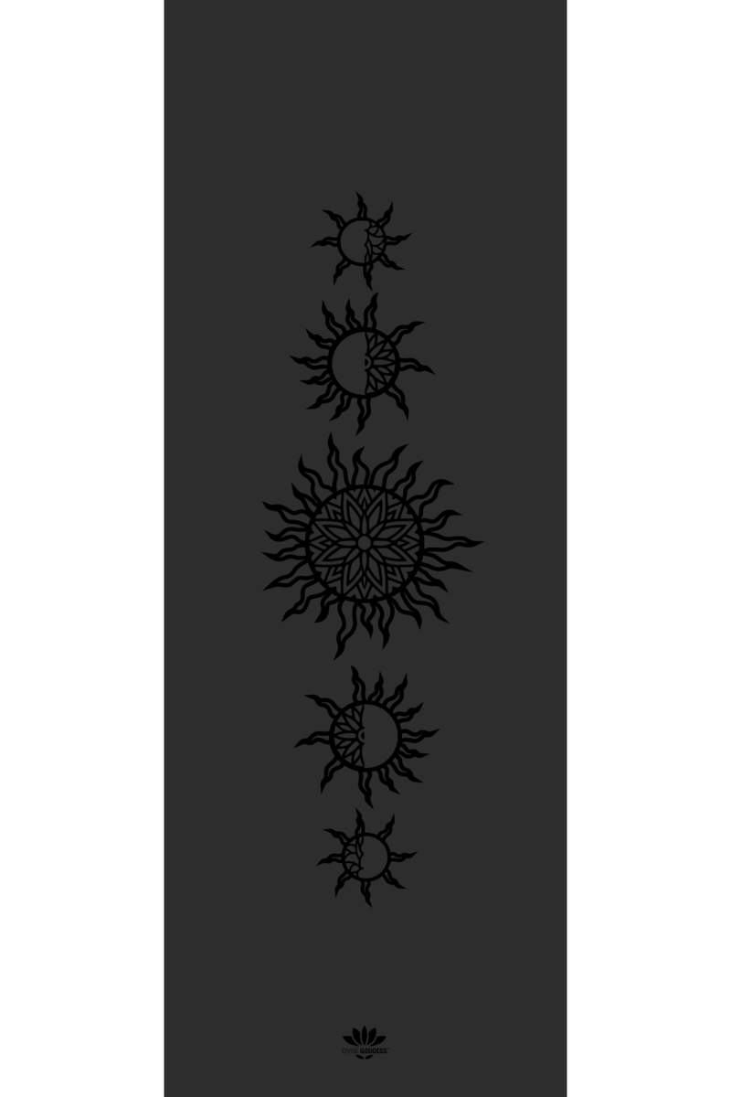 Divine Essentials™ Surya Natural Rubber Yoga & Fitness Mat - Black (5mm)