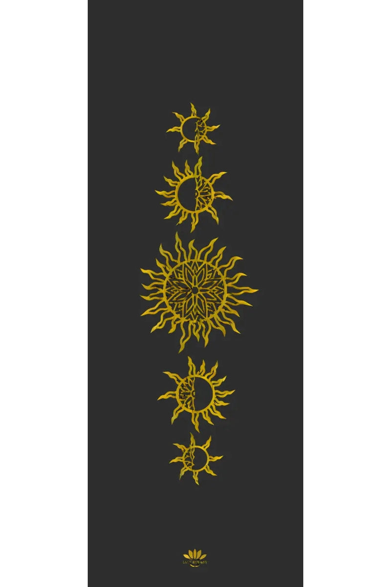 Divine Essentials™ Surya Natural Rubber Yoga & Fitness Mat - Black & Gold (5mm)