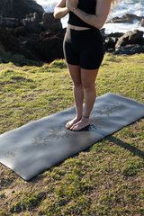 Divine Essentials™ Surya Natural Rubber Yoga & Fitness Mat - Black (5mm)