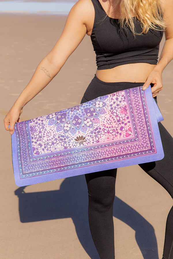 Divine Essentials ™ Moonlight design Slim and Foldable Travel Yoga Mat  (1.5mm)