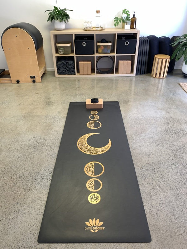 Divine Essentials™ - "Luna" Natural Rubber Yoga Fitness Mat - Gold (5mm)