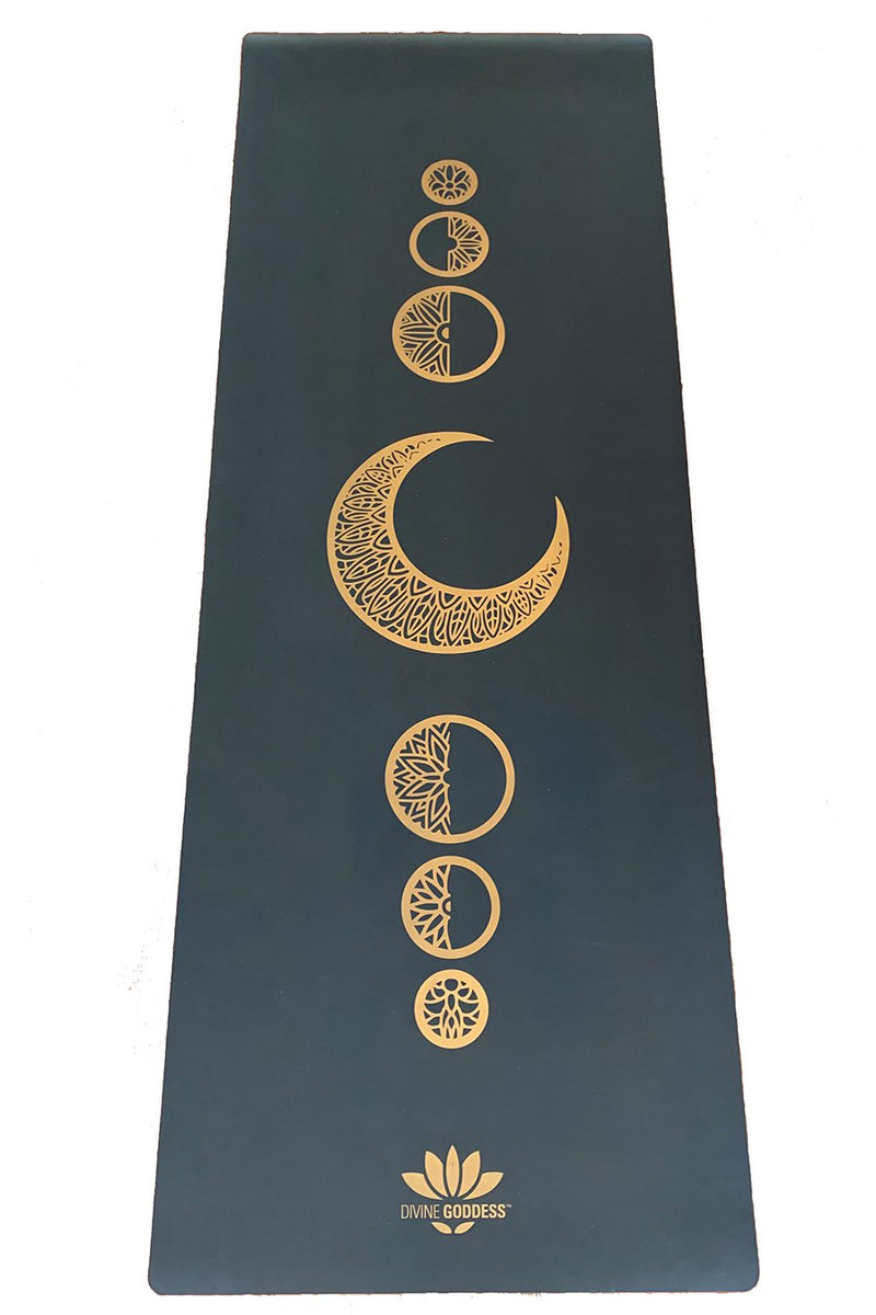 Divine Essentials™ - "Luna" Natural Rubber Yoga Fitness Mat - Gold (5mm)