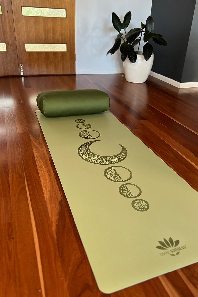Divine Essentials™ - "Luna" Premium Rubber Yoga Fitness Mat - Olive (5mm)